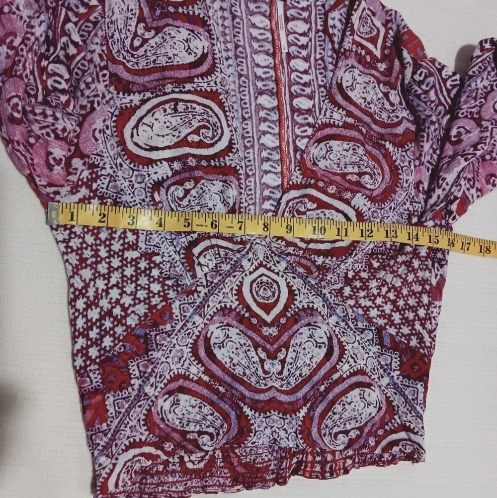 FREE PEOPLE Wild and Free Paisley Crop Top Pink Purple SP